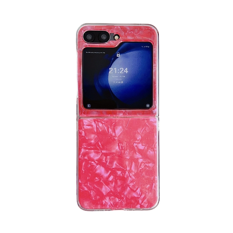 

For Samsung Galaxy Z Flip6 Pearlescent Shell Texture Phone Case(Red)