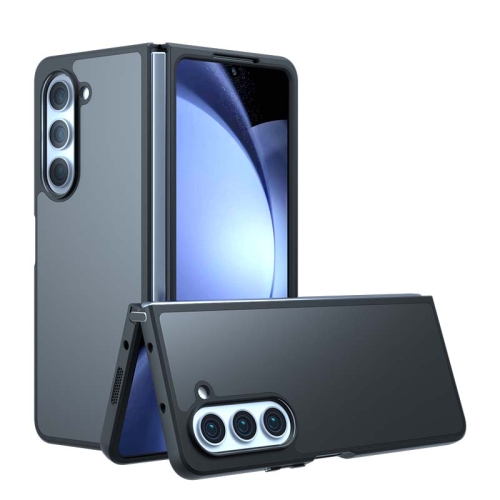 

For Samsung Galaxy Z Fold5 Armor Big Pore PC Hybrid TPU Phone Case(Frosted Black)