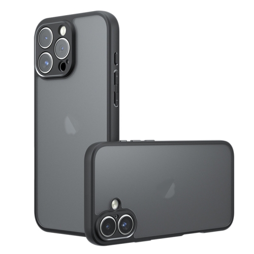 

For iPhone 16 Pro Armor Precise Hole PC Hybrid TPU Phone Case(Frosted Black)