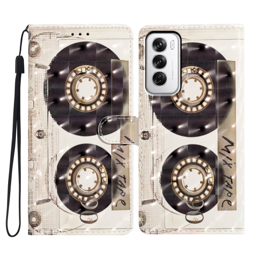 

For OPPO Reno12 Global 3D Pattern Leather Phone Case(Tape)