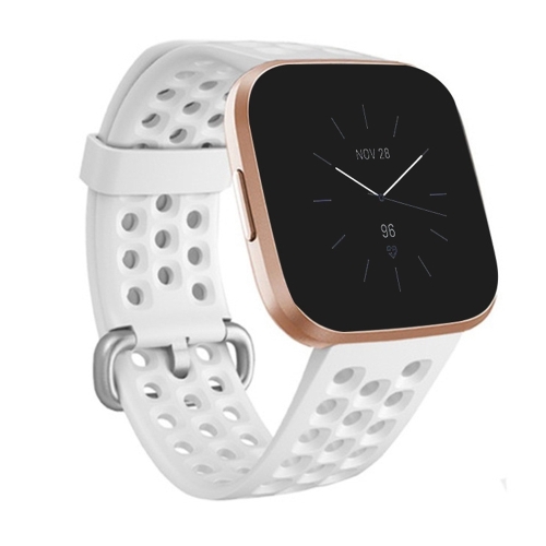 

For Fitbit Versa 2 Breathable Silicone Watch Band, Size: Small(White)