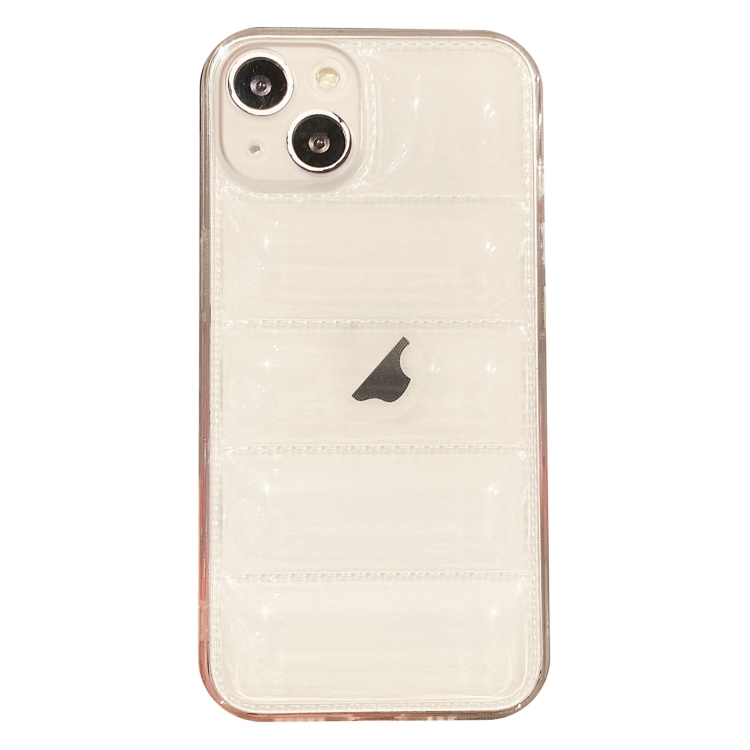 

For iPhone 14 Plus Eiderdown Airbag Glossy TPU Phone Case(Transparent)
