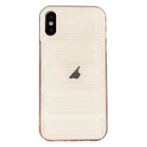 

For iPhone XS / X Eiderdown Airbag Glossy TPU Phone Case(Transparent)