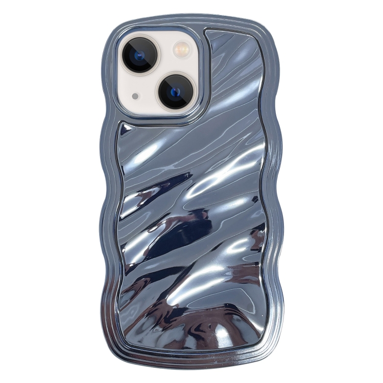 

For iPhone 13 Wave Plated PC Hybrid TPU Phone Case(Sierra Blue)