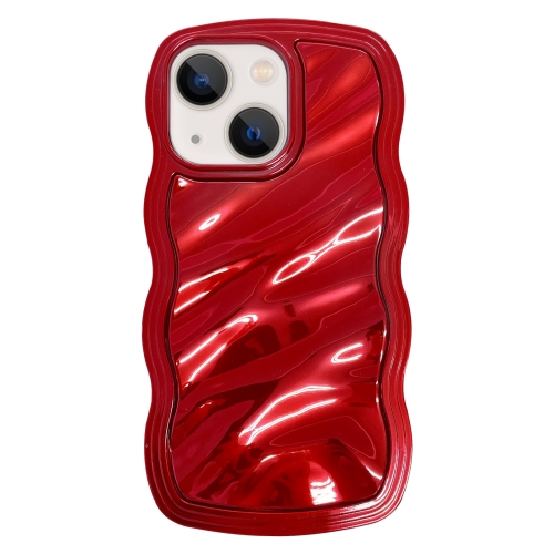 

For iPhone 13 Wave Plated PC Hybrid TPU Phone Case(Red)