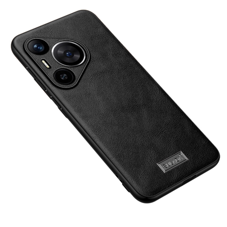 

For Huawei Pura 70 Pro / 70 Pro+ SULADA Shockproof TPU + Handmade Leather Phone Case(Black)