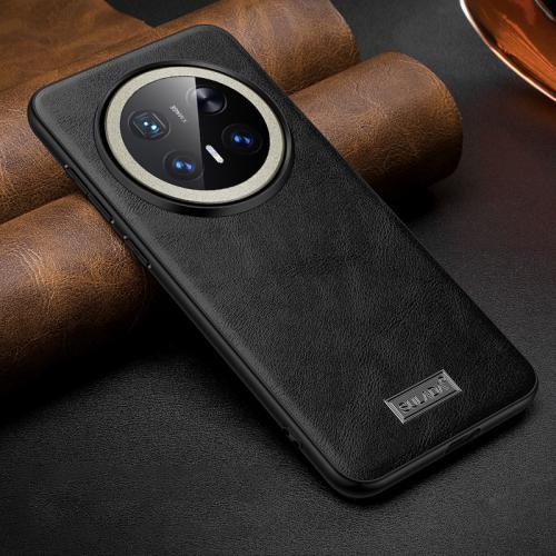 

For Huawei Mate 70 Pro / Mate 70 Pro+ SULADA Shockproof TPU Hybrid Handmade Leather Phone Case(Black)