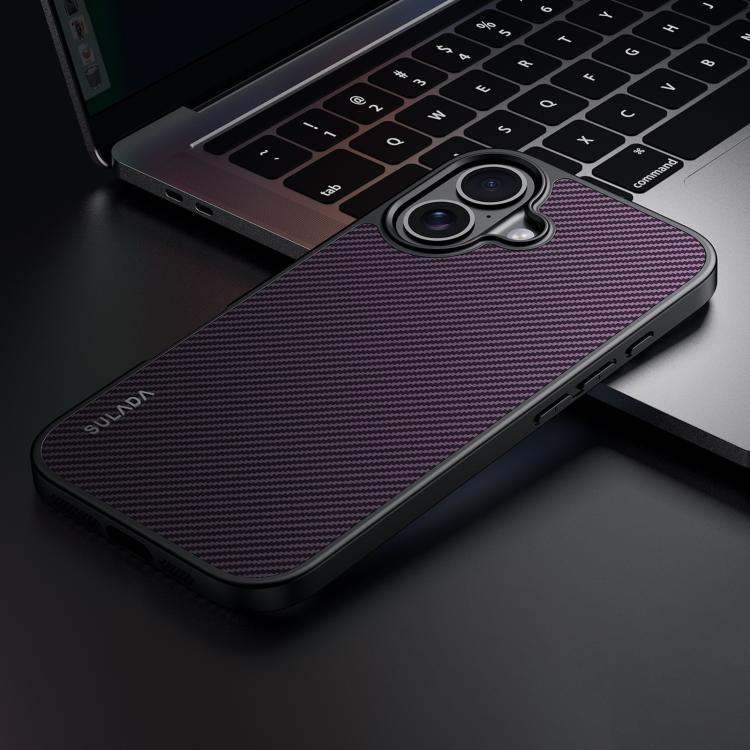 For iPhone 17 SULADA 600D Kevlar Texture PC Shockproof Phone Case(Purple)