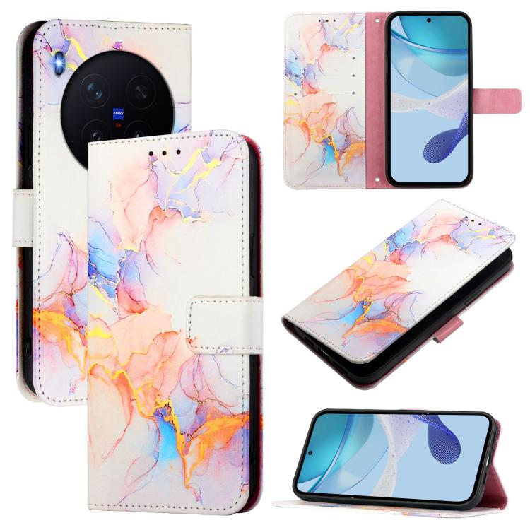 

For vivo X300 Pro PT003 Marble Pattern Flip Leather Phone Case(Marble White)