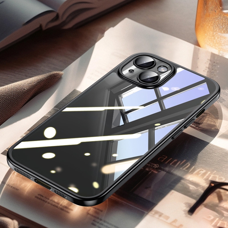 

For iPhone 14 Plus SULADA Electroplating Frosted PC + TPU Shockproof Phone Case(Black)