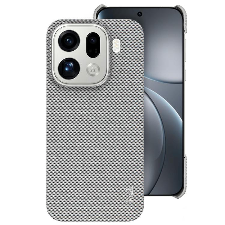 For OPPO Find X9 Pro imak Ruiyi Series Cloth Texture PU + PC Phone Case(Light Grey)