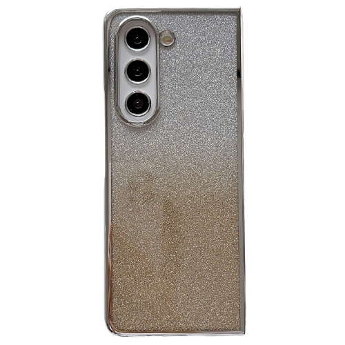 

For Samsung Galaxy Z Fold4 Electroplating Frame + Glitter Paper Full Coverage Phone Case(Gold)