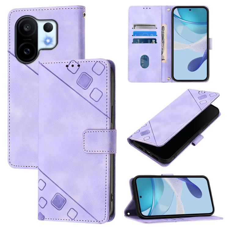 

For vivo S30 Pro mini Skin Feel Embossed Leather Phone Case(Light Purple)