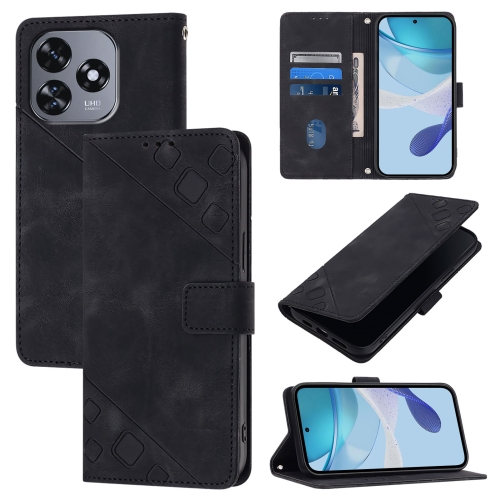 

For Oukitel C51 Skin Feel Embossed Leather Phone Case(Black)