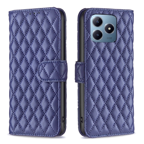 

For Realme C61 / C63 Diamond Lattice Wallet Flip Leather Phone Case(Blue)