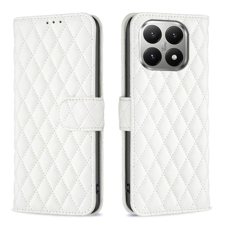 

For Xiaomi 15T 5G Diamond Lattice Wallet Flip Leather Phone Case(White)