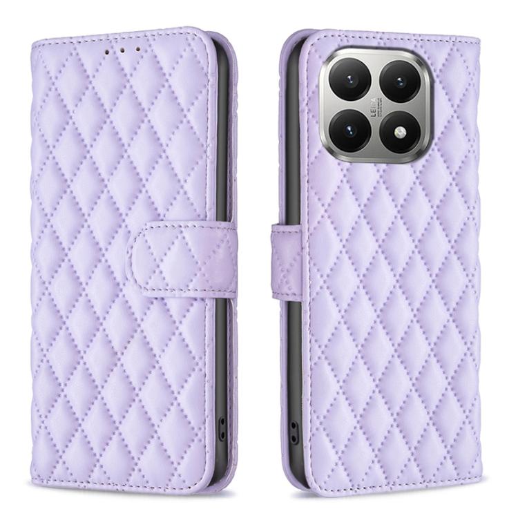 

For Xiaomi 15T 5G Diamond Lattice Wallet Flip Leather Phone Case(Purple)