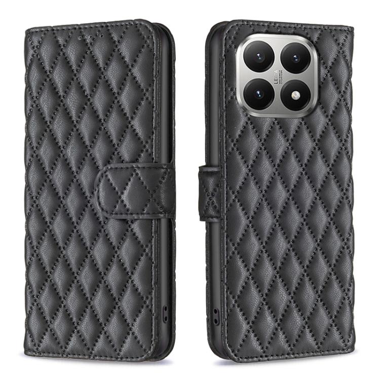 

For Xiaomi 15T 5G Diamond Lattice Wallet Flip Leather Phone Case(Black)