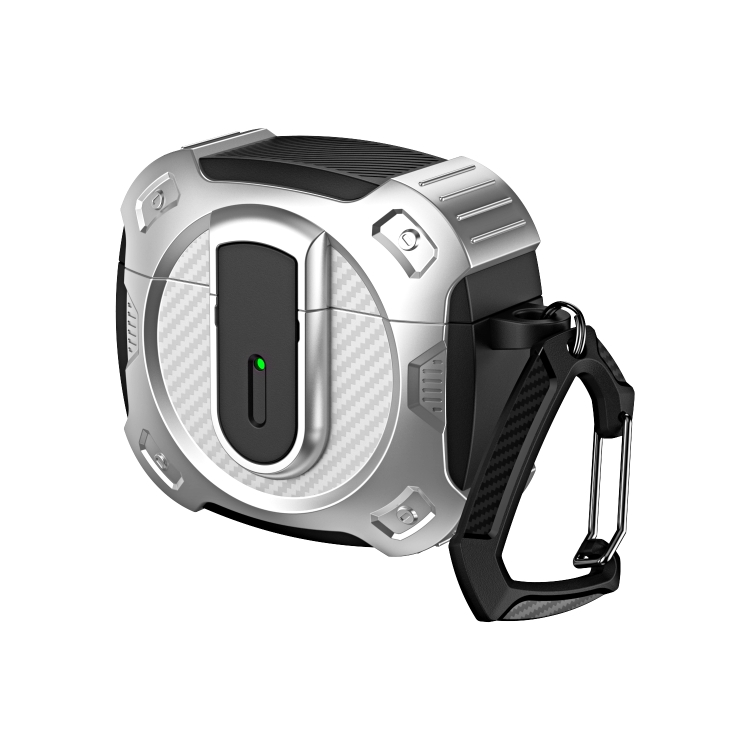 

For AirPods 3 Lock Shockproof Bluetooth Earphone Protective Case(Black Silver)