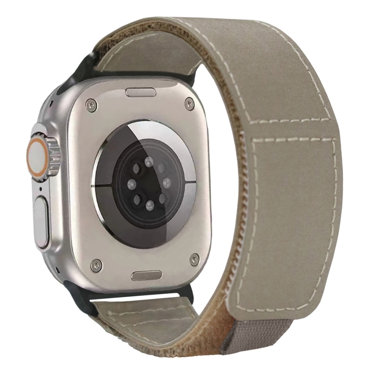 

For Apple Watch Series 10 46mm Loop Woven Nylon Watch Band(Khaki)