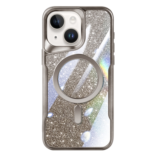 

For iPhone 14 Blade MagSafe Magnetic Gradient Glitter PC Phone Case(Titanium Grey)