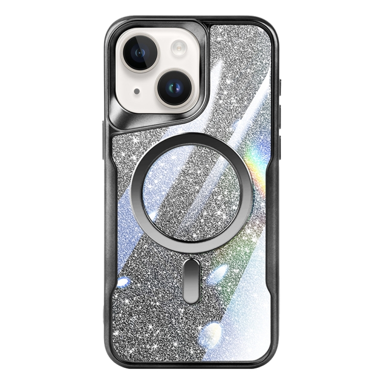 

For iPhone 13 Blade MagSafe Magnetic Gradient Glitter PC Phone Case(Black)