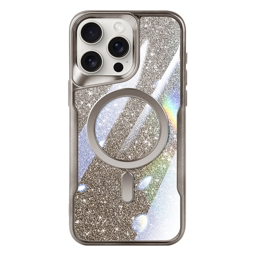 

For iPhone 11 Pro Blade MagSafe Magnetic Gradient Glitter PC Phone Case(Titanium Grey)