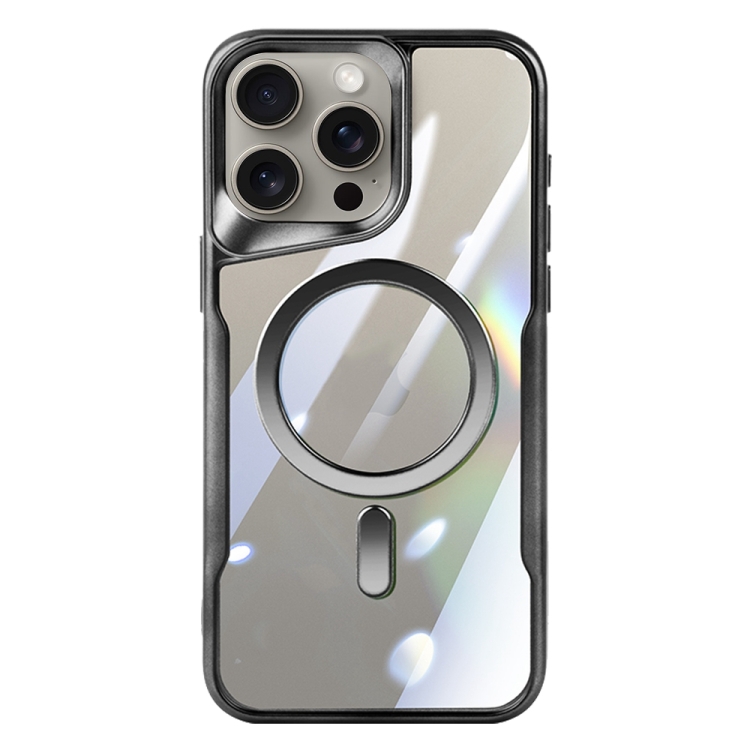 

For iPhone 15 Pro Max Blade MagSafe Magnetic Transparent PC Phone Case(Black)