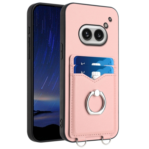 

For Nothing Phone 2a R20 Ring Card Holder Phone Case(Pink)