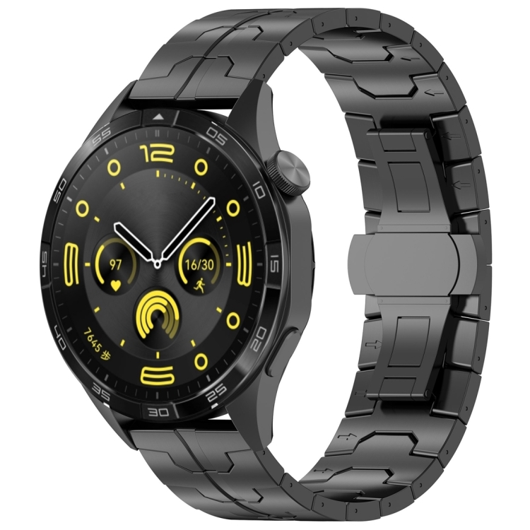 

22mm Butterfly Buckle Titanium Alloy Watch Band(Black)
