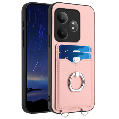 

For Realme GT Neo6 SE R20 Ring Card Holder Phone Case(Pink)