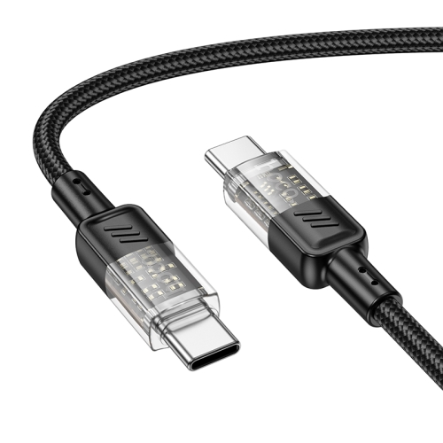 

hoco U129 Spirit 1.2m 60W USB-C / Type-C to Type-C Transparent Charging Data Cable(Black)