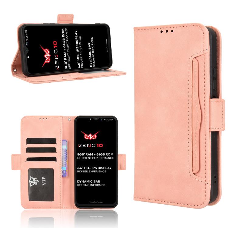 

For itel Zeno 10 Skin Feel Calf Texture Card Slots Leather Phone Case(Pink)