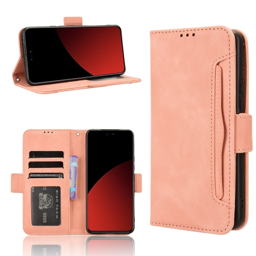 

For Xiaomi Civi 4 Pro 5G Skin Feel Calf Texture Card Slots Leather Phone Case(Pink)
