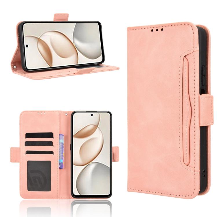 

For Honor 400 Smart 5G Skin Feel Calf Texture Card Slots Leather Phone Case(Pink)