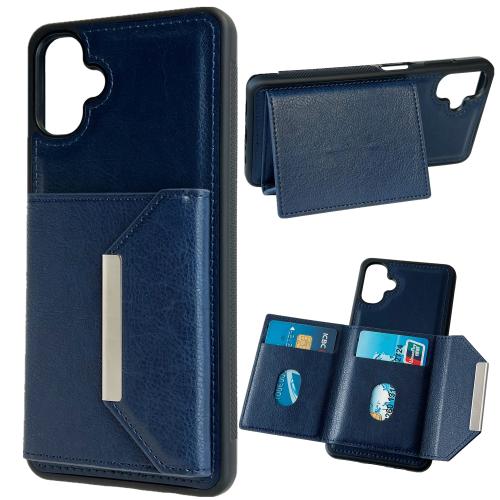 

For Samsung Galaxy A06 4G / 5G Solid Color Metal Buckle Card Slots Bag Phone Case(Blue)