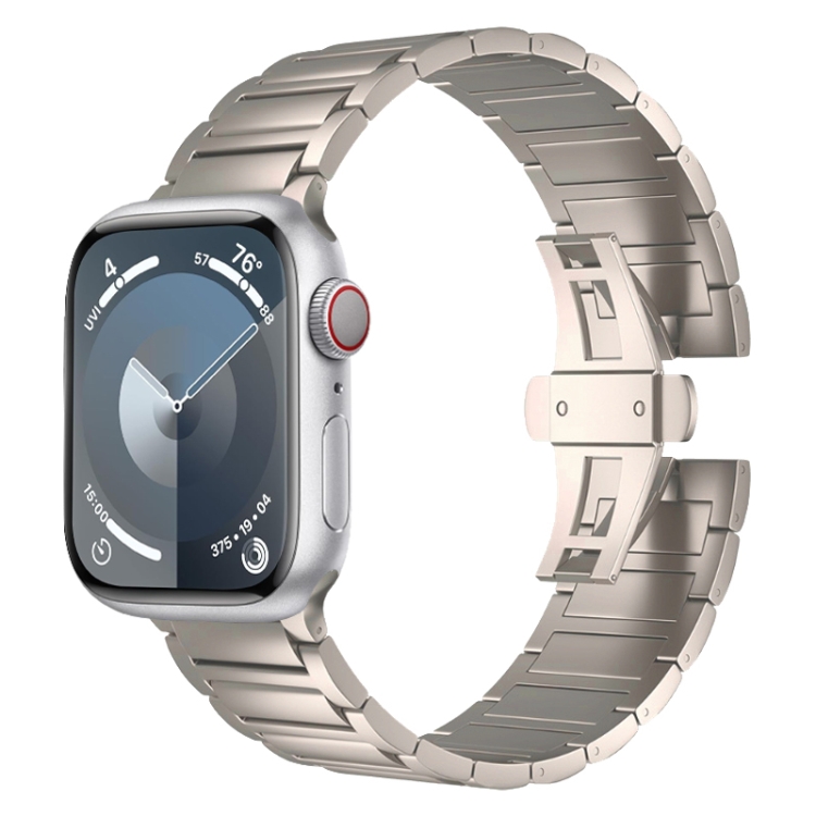 For Apple Watch Series 44mm I-shaped Butterfly Buckle Titanium