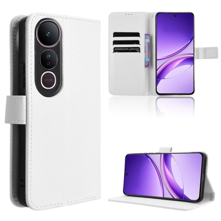

For vivo V50 Lite 5G / 4G Diamond Texture Leather Phone Case(White)