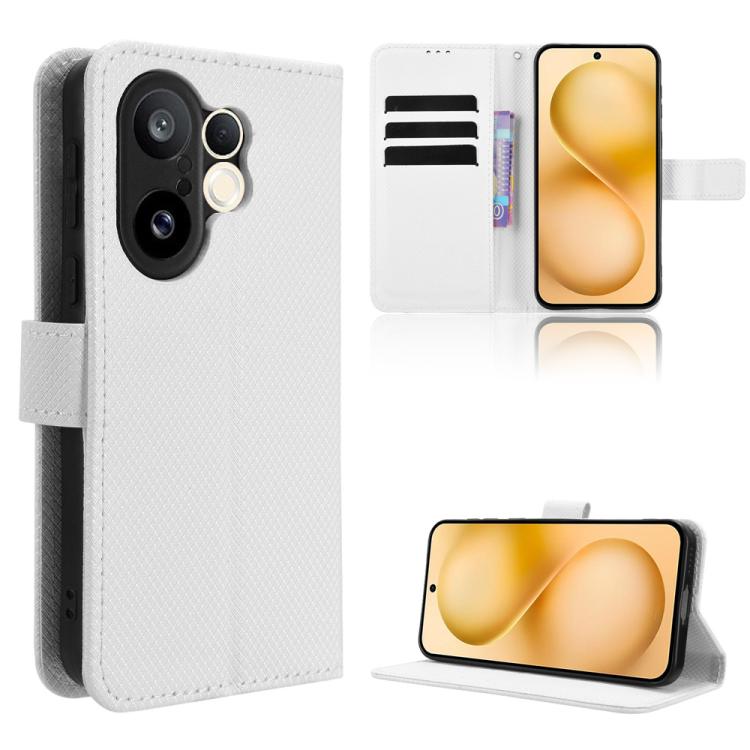 

For vivo X200 FE / S30 Pro mini Diamond Texture Leather Phone Case(White)