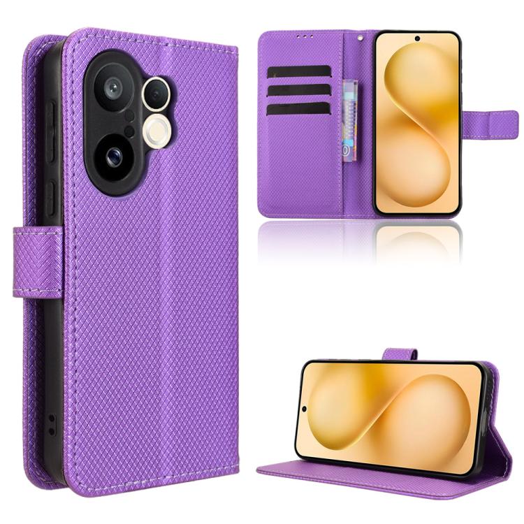

For vivo X200 FE / S30 Pro mini Diamond Texture Leather Phone Case(Purple)