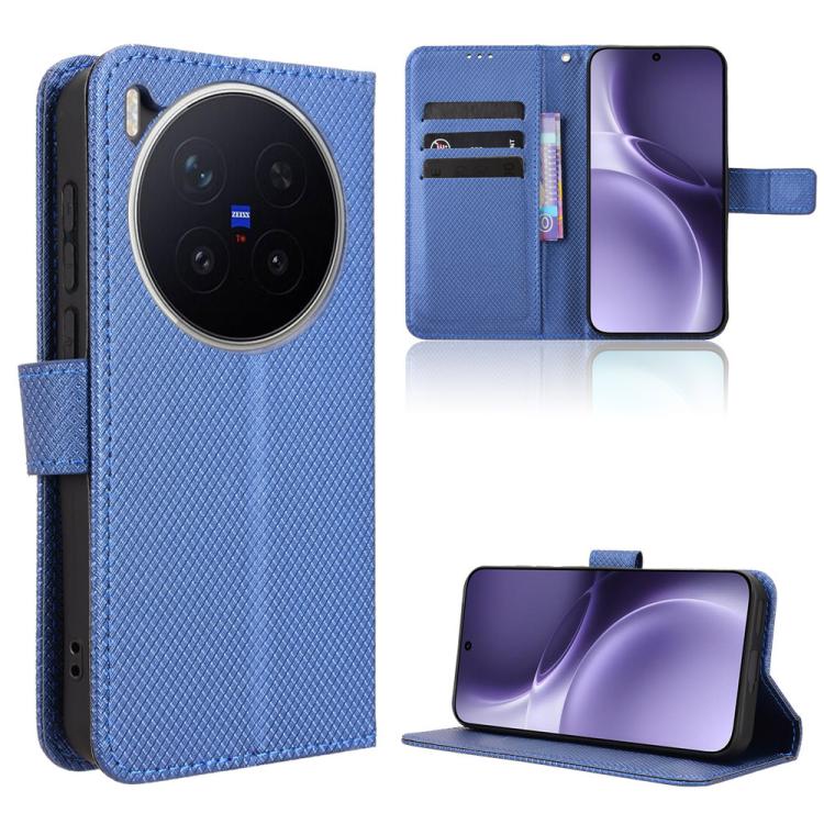 

For vivo X300 Pro Diamond Texture Leather Phone Case(Blue)