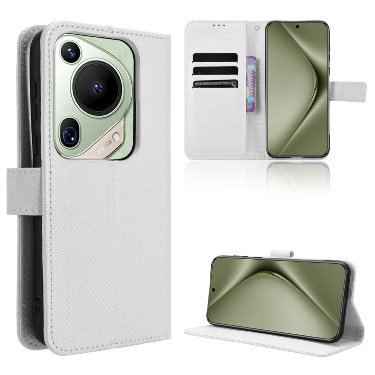 

For Huawei Pura 70 Pro / 70 Pro+ Diamond Texture Leather Phone Case(White)