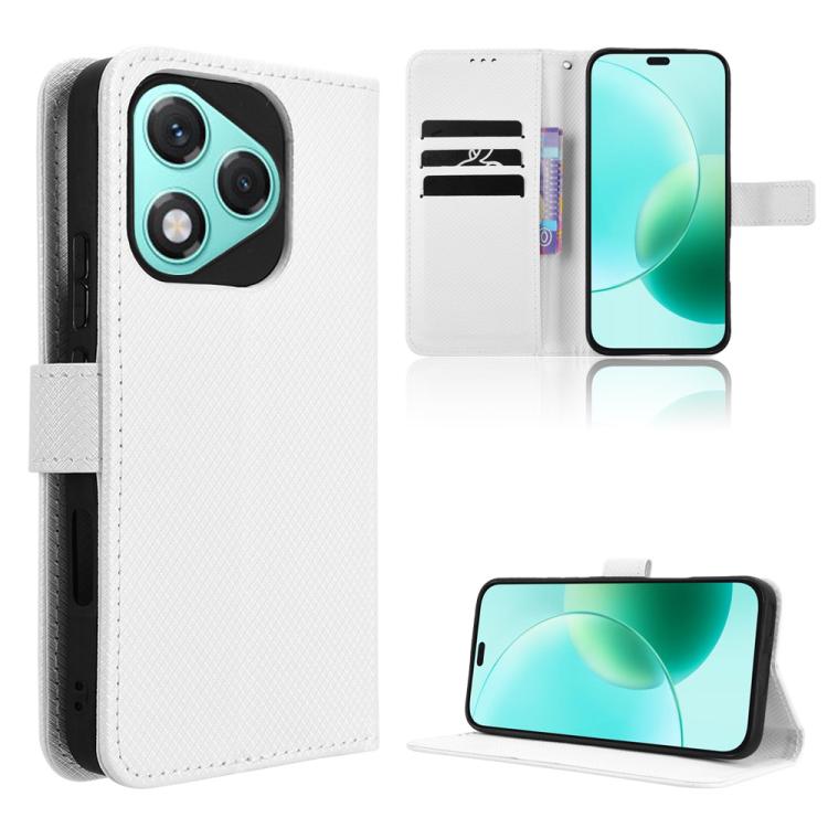 

For Honor 400 Lite Diamond Texture Leather Phone Case(White)