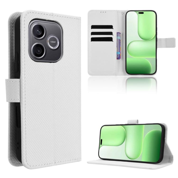 

For Honor 600 Lite Global Diamond Texture Leather Phone Case(White)