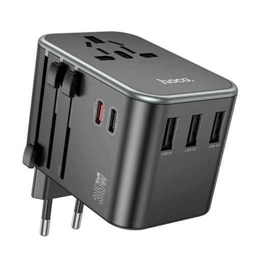 

hoco AC19 Supporter PD 35W 2 x USB-C / Type-C + 3USB Universal Conversion Charger(Black)