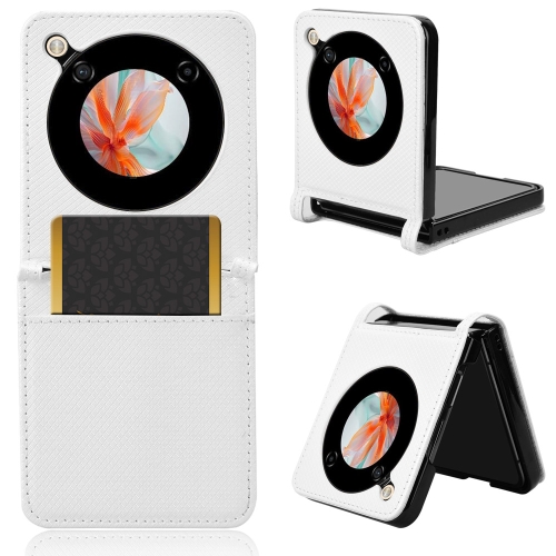 

For ZTE nubia Flip / Libero Flip Diamond Texture Leather Phone Case(White)