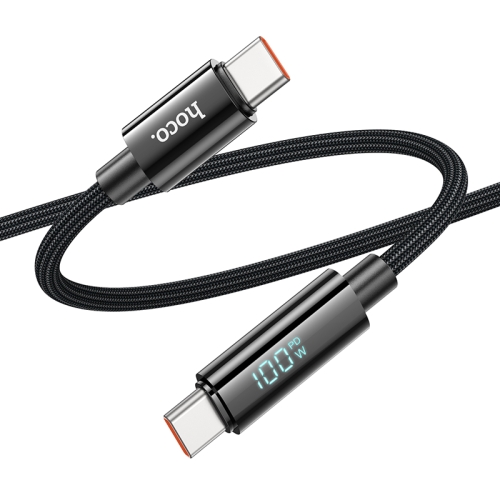 

hoco U125 Benefit 1.2m 100W Type-C to Type-C Fast Charging Data Cable with Display(Black)