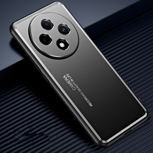 

For OPPO A3 Pro 5G Frosted Metal Phone Case(Black)