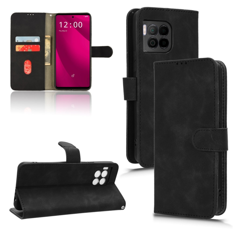 

For T-Mobile Revvl 7 Pro 5G Skin Feel Magnetic Flip Leather Phone Case(Black)