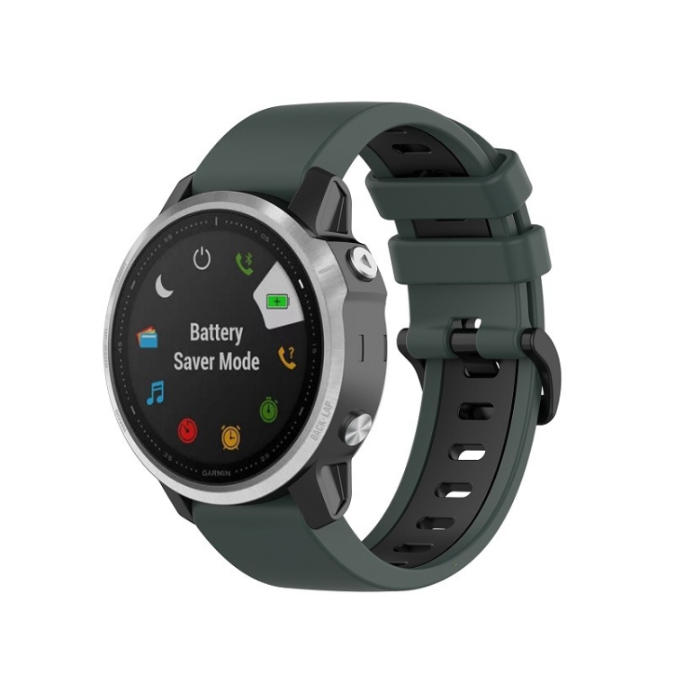 Zweifarbiges Silikon-Armband Für Garmin Fenix 6X/5X – Rot/schwarz, Weich, Hautverträglich, Inkl. Montagezubehör